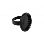Sõrmusetoorik ovaalse plaadiga / Riged Oval Finger Ring Base / 22 x 18mm