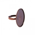 Sõrmusetoorik ovaalse plaadiga / Riged Oval Finger Ring Base / 25 x 18mm
