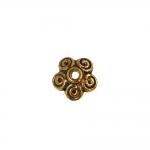 Bead Cap with Spiral Pattern, 10mm