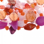 Mix of glass beads with various shapes and colors, 5-27mm, 50/100g pack
