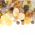 Mix of brown and beige glass beads with various shapes, 5-20mm, 50/100g pack