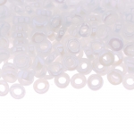 Mix of round white glass beads, 6-7mm, 50/100g pack
