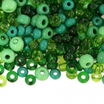 Pärlisegu Rohelistes toonides pärlitest 4-8,5mm, 100/50g pakk