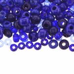 Pärlisegu Sinistes toonides eri suurusega pärlitest 5-6mm, 100/50g pakk