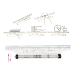 Transparent Plastic Multi-purpose Rolling Ruler, 30 cm, Kearing MPR30