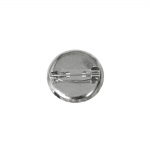 2-Eyelet Round Pin-On Brooch Base, 25mm