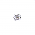 Vahedetail, kahepoolne pärlikübar klaaskivikestega, Bead Spacer with Gems, 8 x 7mm