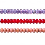 Round faceted glass beads, 5x3mm