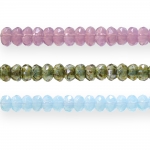 Round faceted glass beads, 5x4mm