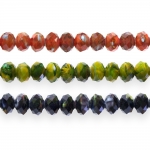 Round faceted glass beads, 8x6mm