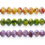 Round faceted glass beads, 10x7mm