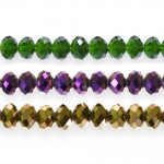 Round faceted glass beads, 10x8mm