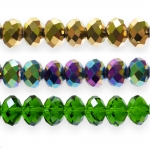 Round faceted glass beads, 12x9mm