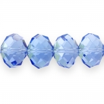 Round faceted glass beads, 18x14mm