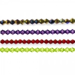Diamnod-shaped faceted glass beads, 4mm