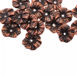 Lilleõiekujuline antiikse reljeefse mustriga plasthelmed 16x7mm