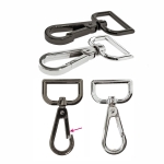 Karabiinihaka, jousilukko, 60 x 35 mm, hihnaan leveydella 25 mm