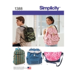 Backpacks and Messenger Bag, Sizes: OS (ONE SIZE), Simplicity Pattern #1388