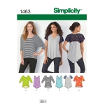 Naiste trikoo-topid, suurused: A (XXS-XS-S-M-L-XL-XXL), Simplicity Pattern #1463