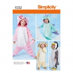 Toddlers` Animal Costumes, Sizes: A (1/2-1-2-3-4), Simplicity Pattern #1032