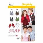 Child`s Vest, Bolero and Bow Tie, Sizes: A (3-4-5-6-7-8), Simplicity Pattern #1509