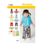 Babies` Separates, Sizes: A (XXS-XS-S-M-L), Simplicity Pattern #1566