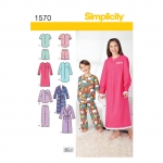 Child`s, Girls`, and Boys` Loungewear, Simplicity Pattern #1570