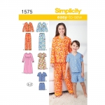 Child`s, Girl`s and Boy`s Loungewear, Simplicity Pattern #1575