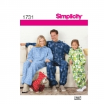 Child`s, Teens` and Adults` Fleece Jumpsuit, Sizes: XS - L / XS - XL, Simplicity Pattern #1731