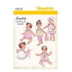 Babies` Dress & Separates, Sizes: A (XXS-XS-S-M-L), Simplicity Pattern #1813