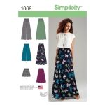 Naiste laia säärega püksid, shortsidid ja seelikud 2 pikkuses, suurused: P5 (12-14-16-18-20), Simplicity Pattern #1069