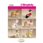 Dog Clothes, Sizes: A (XXS-XS-S-M), Simplicity Pattern #2393