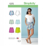 Naiste lühikesed püksid ja seelik, Simplicity Pattern #1370