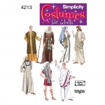 Adult Costumes, Sizes: A (XS,S,M,L,XL), Simplicity Pattern #4213