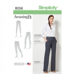 Imeliselt Istuv: naiste ja pluss-suuruses naiste alt laienevad püksid või shortsid, Simplicity Pattern #8056