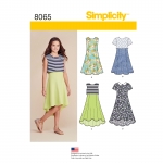 Tüdrukute ja pluss-mõõdus tüdrukute kleit või sisseastutav kleit, Simplicity Pattern #8065