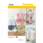 Babies` Rompers, Sandals, and Stuffed Duck, Sizes: A (XXS-XS-S-M-L), Simplicity Pattern #8098