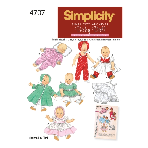 Nukuriided, suurused: A (S,M,L), Simplicity Pattern #4707