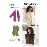 Naiste Seda-on-kerge-õmmelda jakid ja vest, suurused: A (XS-S-M-L-XL), Simplicity Pattern #8218