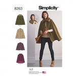 Naiste keebid, kapeletid ja õlasallid, suurused: A (XS-S-M-L-XL), Simplicity Pattern #8263