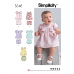 Väikelaste kleit ja püksikud, suurused: A (XXS-XS-S-M-L), Simplicity Pattern #8346