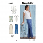 Women’s and Plus Size Trousers, Tunic or Top, and knit Cardigan, Simplicity Pattern #8393