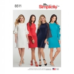 Misses` Dress with Sleeve Variations, Simplicity Pattern #8511