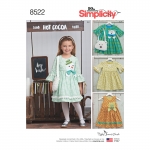 Child Dresses & Purses from Ruby Jean`s Closet, Sizes: A (3-4-5-6-7-8), Simplicity Pattern #8522