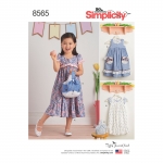 Laste Ruby Jean` kleidid ja kotikesed, suurused: A (3-4-5-6-7-8), Simplicity Pattern #8565