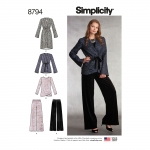 Naiste jakk, topp ja püksid, Simplicity Pattern #8794