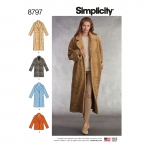 Misses Loose Fitting Lined Coat, Sizes: A (XS-S-M-L-XL), Simplicity Pattern #8797