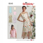 Naiste ja väikesekasvuliste Petite-naiste kleit ja topp, Simplicity Pattern #8545