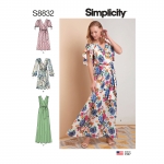 Naiste pullover-kleit ja sõlmitav vöö, Simplicity Pattern #S8832
