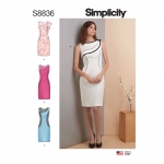 Naiste ja väikesekasvuliste Petite-naiste kleit, Simplicity Pattern #S8836